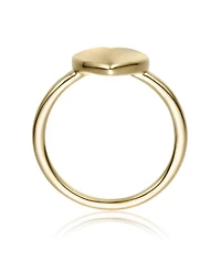 GiGiGirl Minimalist Heart-Shaped Band Ring White Gold Plated