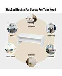 Gouun 3 Pieces 31-Inch Stackable Multi-Shape Shoe Rack