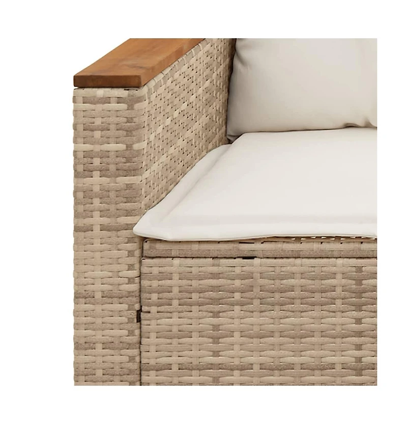 vidaXL 3 Piece Patio Sofa Set with Cushions Beige Poly Rattan