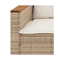 vidaXL 3 Piece Patio Sofa Set with Cushions Beige Poly Rattan
