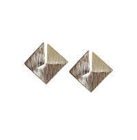 Dented Textured Rhombus Drop Earrings