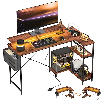 Homcom 58" Reversible L Shaped Desk, Corner Computer Desk,