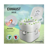 SereneLife Outdoor Portable Toilet With Carry Bag & Waste Level Indicator