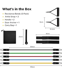 Cowin Resistance Exercise Bands Set Up to 150lb with Door Anchor and Handles