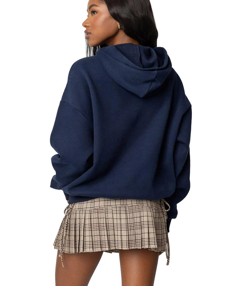 Edikted Womens Teddy Bear Hoodie