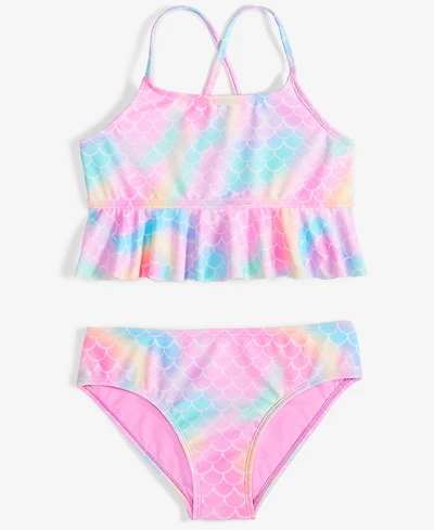 Breaking Waves Big Girls Peplum Tankini Top & Scoop Bottom Swimsuit