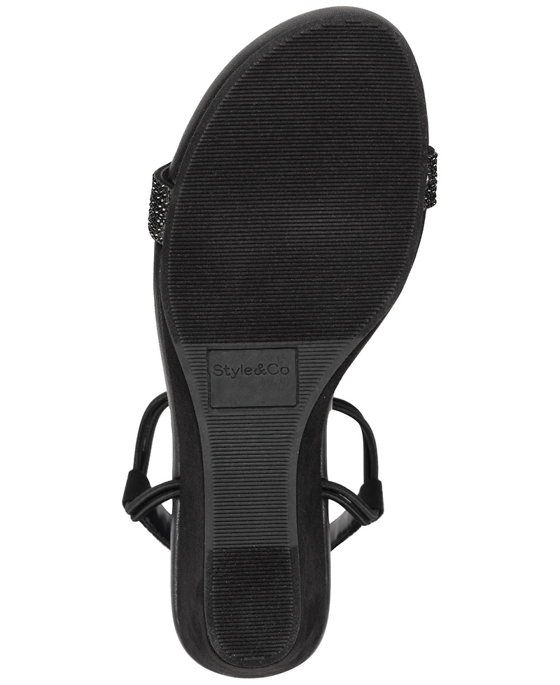 Style & Co Women's Mulan Embellished Wedge Sandals, Created Macy's