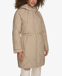 Levi's Women's Diamond Quilted Cinch Waist Parka Jacket
