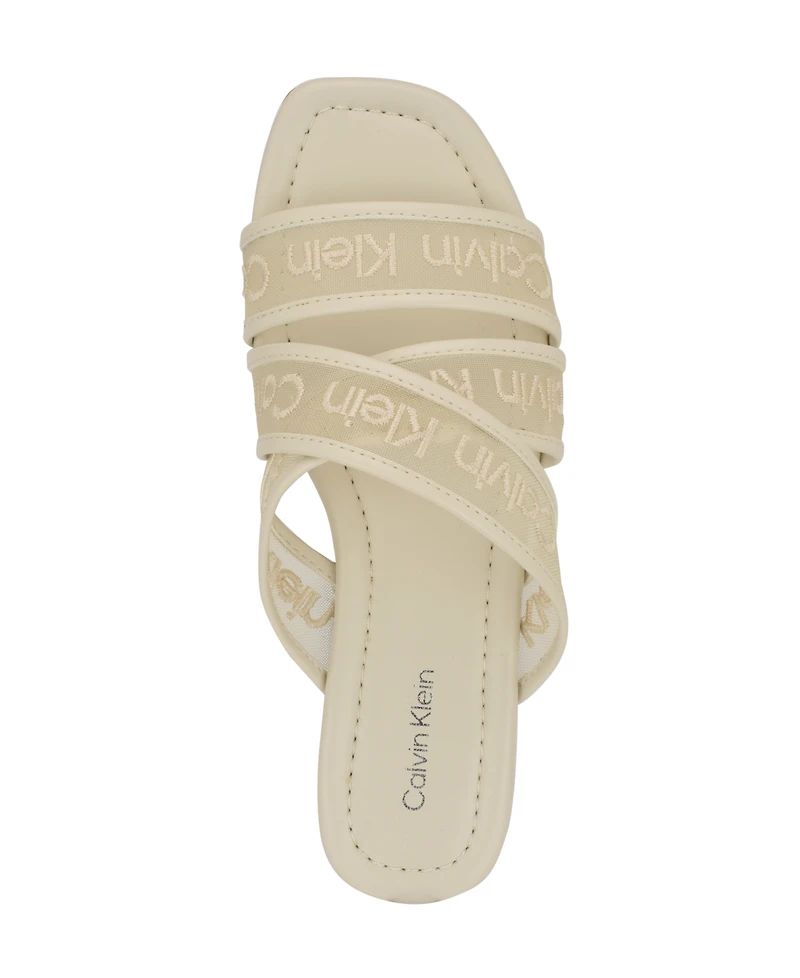 Calvin Klein Women's Bestina Strappy Logo Sandals