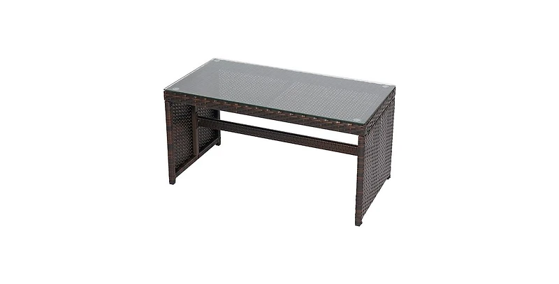 Slickblue Resin Wicker 4-Piece Modern Patio Furniture Set with Cushions