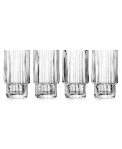 Godinger Sullivan Street Fluted Highball Glasses, Set of 4