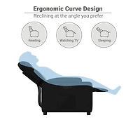 Recliner Chair Black Faux Leather
