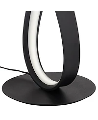 360 Lighting Twist 19 1/4" High Small Modern Accent Table Lamp Led Black Metal Single White Shade Living Room Bedroom Bedside
