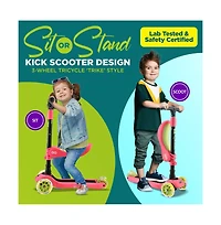 SereneLife Infinity 3-Wheel Kids Scooter With Led Wheels & Comfort Seat - Leopard
