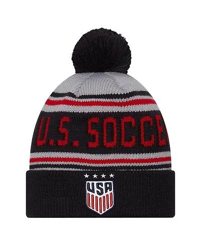 New Era Men's Navy Uswnt Cuffed Knit Hat with Pom