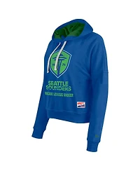 5th & Ocean by New Era Women's Blue Seattle Sounders Fc Throwback Pullover Hoodie