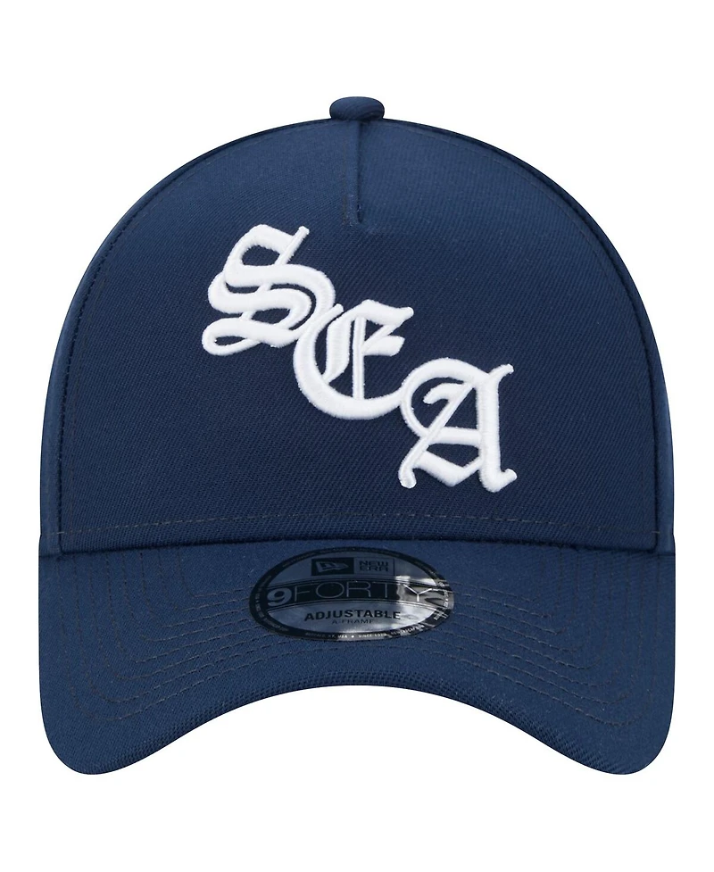 New Era Men's College Navy Seattle Seahawks Mystic 9FORTY A-Frame Adjustable Hat