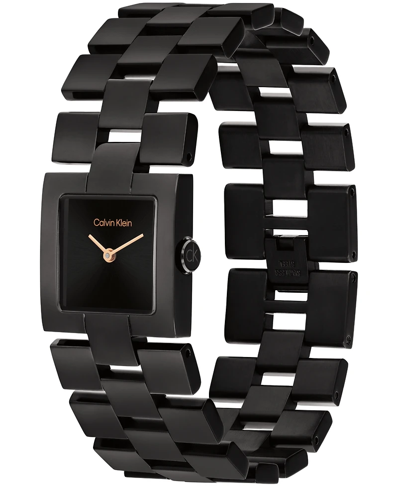 Calvin Klein Women's Ck Meridian Black Ionic Plated Stainless Steel Bracelet Watch, 22mm