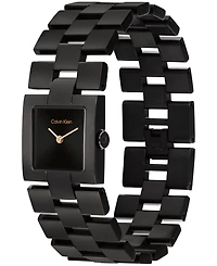 Calvin Klein Women's Ck Meridian Black Ionic Plated Stainless Steel Bracelet Watch, 22mm
