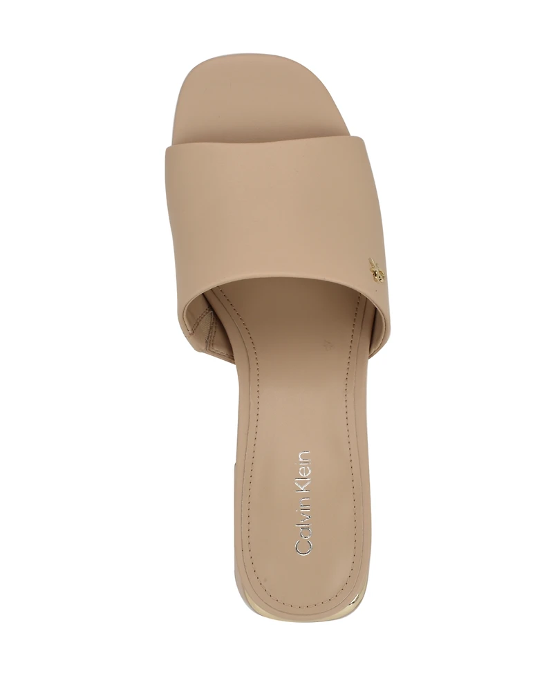 Calvin Klein Women's Rowena Block Heel Slip-On Sandals