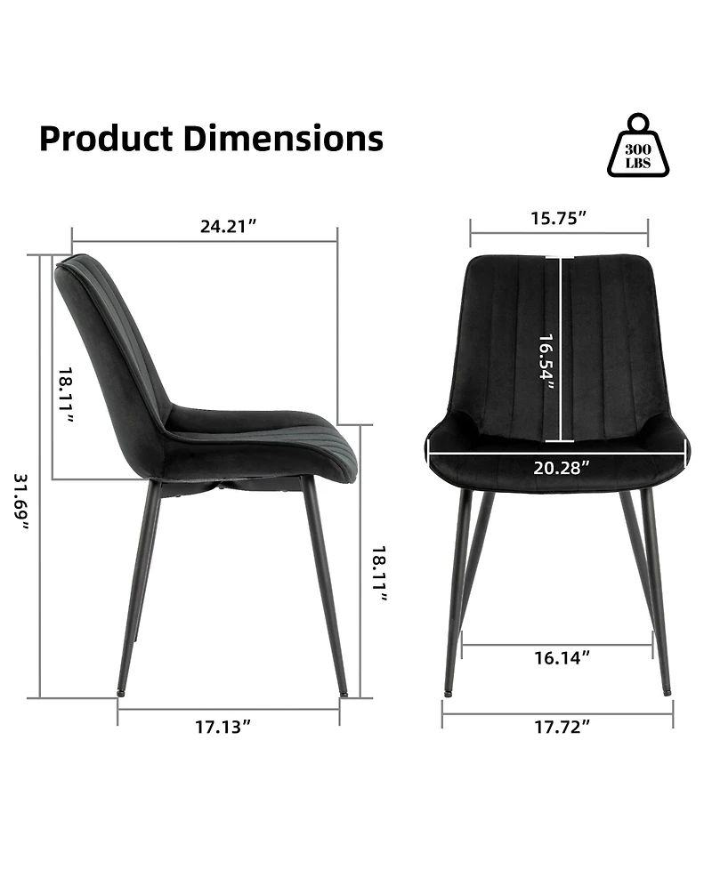 Dyhome Mid Century Dining Chairs, Upholstered Metal Side Chair