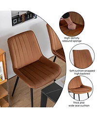Dyhome Mid Century Dining Chairs, Upholstered Metal Side Chair