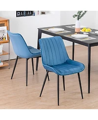 Dyhome Mid Century Dining Chairs, Upholstered Metal Side Chair