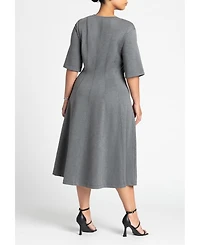 Eloquii Women's Seam Detail Ponte Work Dress