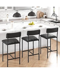 gaomon Dining Chairs Set of 2, Upholstered Dining Chairs with Back, Pu Leather Dining Kitchen Chair for Kitchen, Apartment, Dinner, Comfortable Seat,