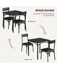 gaomon Dining Table Set Breakfast Nook with 2 Chairs Kitchen Dining Room Table Set for Dining Room, Dinette Compact Space-Saving,Metal Steel Frame