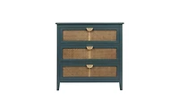 Slickblue 3 Drawer Cabinet, Rattan, American Furniture, Suitable for bedroom, living room, Study