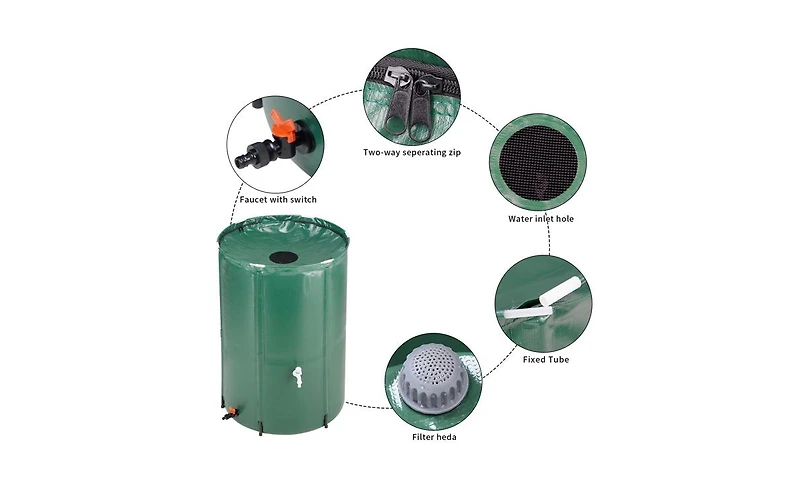 Slickblue Folding Rain Barrel Water Collector for Convenient and Eco-Friendly Water Storage