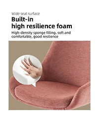 Dyhome Linen Upholstered Swivel Side Chair, Mid Century Modern Dining Chairs with Metal Frame, Set of 1