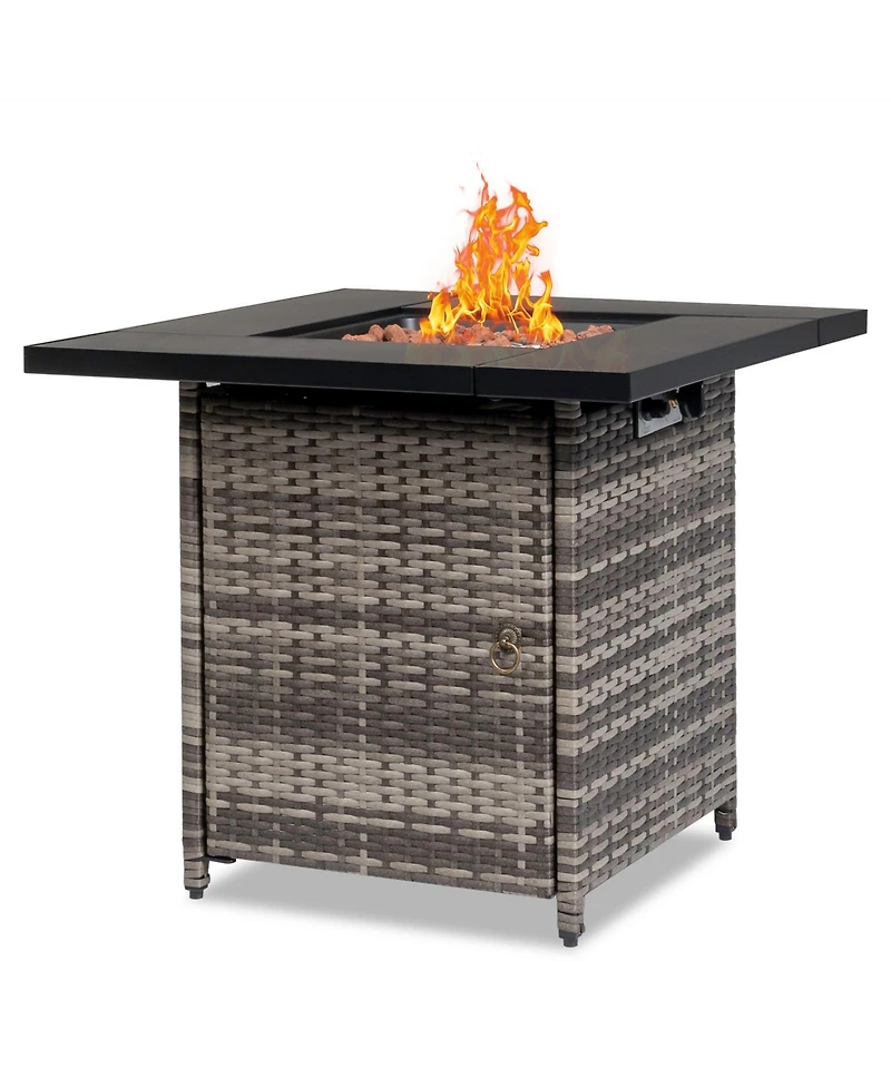 Slickblue 50000 Btu Gas Firepit with Volcanic Stone - Fire Table