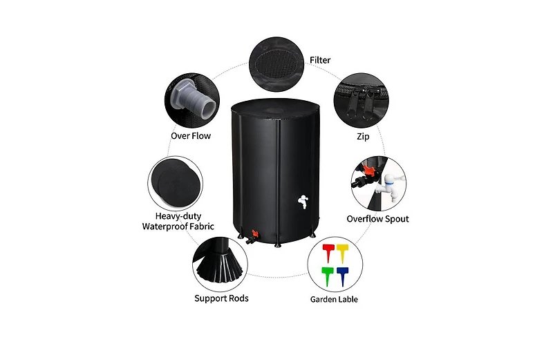 Slickblue Folding Rain Barrel Water Collector for Eco-Friendly and Space-Saving Water Storage