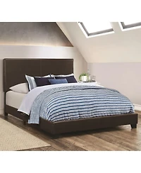 Leather Upholstered Twin Platform Bed with Modern Design and Sturdy Support