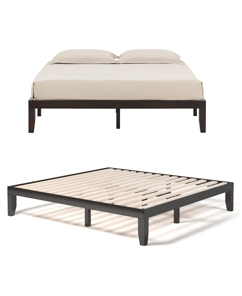 Gouun 14 Inch King Size Wood Platform Bed Frame