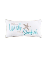 12" x 24" Wish Upon A Starfish Embroidered Throw Pillow