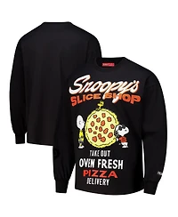 Freeze Max Men's Black Peanuts Drop Shoulder Long Sleeve T-Shirt