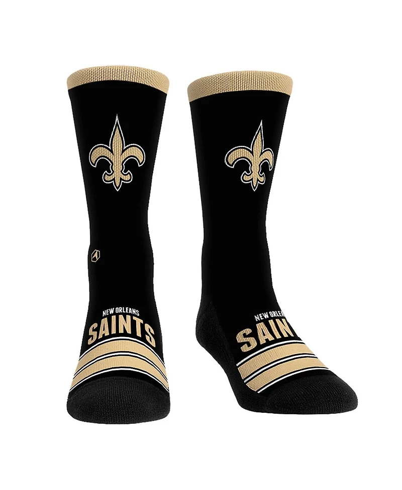 Rock 'Em Men's and Women's New Orleans Saints Gametime Stripe Crew Socks