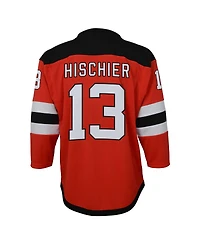 Outerstuff Big Boys and Girls Nico Hischier Red New Jersey Devils Captain Patch Home Replica Player