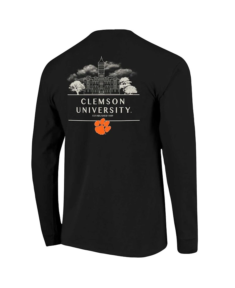 Image One Men's Black Clemson Tigers Comfort Colors Campus Nights Long Sleeve T-Shirt