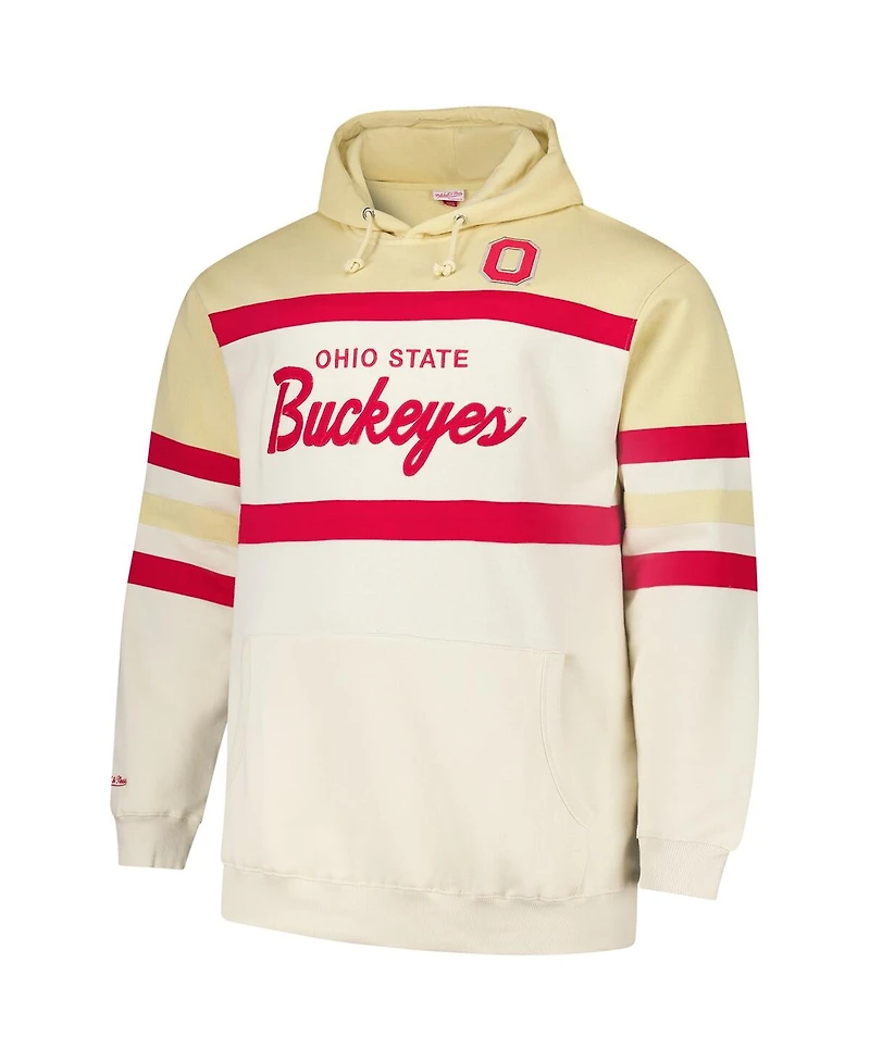 Mitchell & Ness Men's Cream Ohio State Buckeyes Big Tall Head Coach Pullover Hoodie