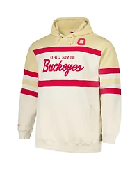 Mitchell & Ness Men's Cream Ohio State Buckeyes Big Tall Head Coach Pullover Hoodie