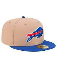 New Era Men's Tan, Royal Buffalo Bills Logo Main 59FIFTY Fitted Hat