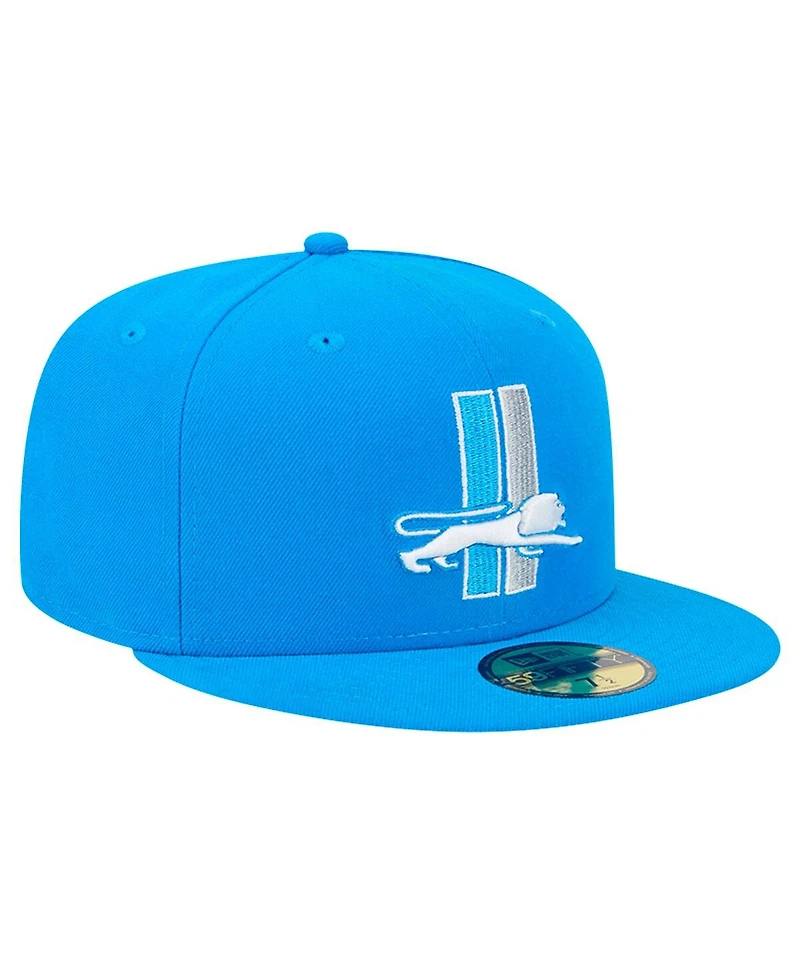 New Era Men's Blue Detroit Lions Omaha Throwback 59FIFTY Fitted Hat