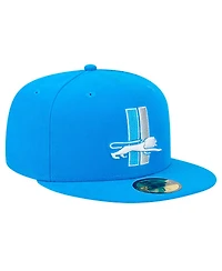 New Era Men's Blue Detroit Lions Omaha Throwback 59FIFTY Fitted Hat