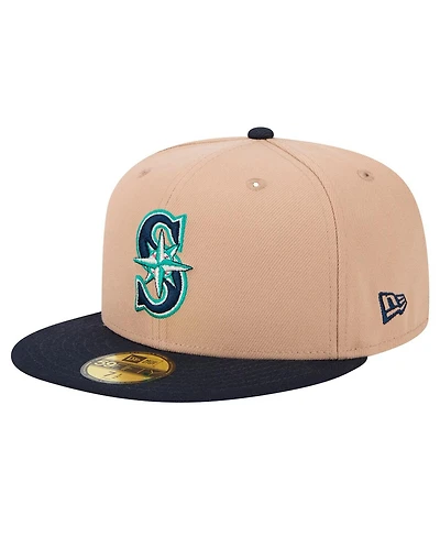 New Era Men's Khaki Seattle Mariners 59FIFTY Fitted Hat