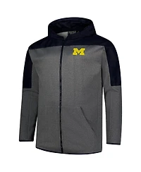 Fanatics Men's Navy, Gray Michigan Wolverines Big Tall Pieced Full-Zip Hoodie Jacket