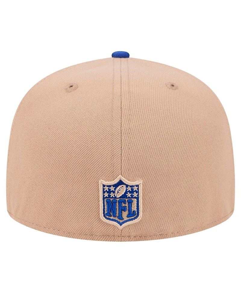 New Era Men's Tan, Royal Buffalo Bills Logo Main 59FIFTY Fitted Hat